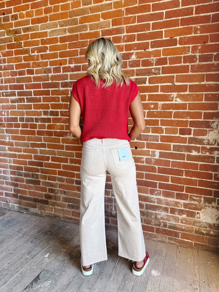 The White Swan Wide Leg Crop Jeans