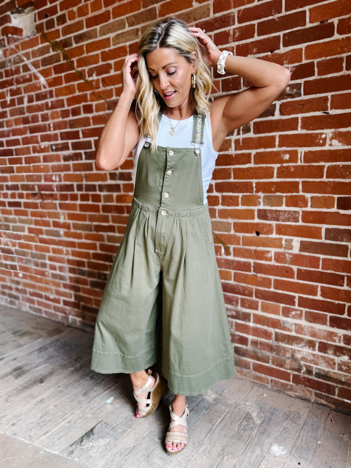 The Wildflower Strap Overalls, Dry Herb