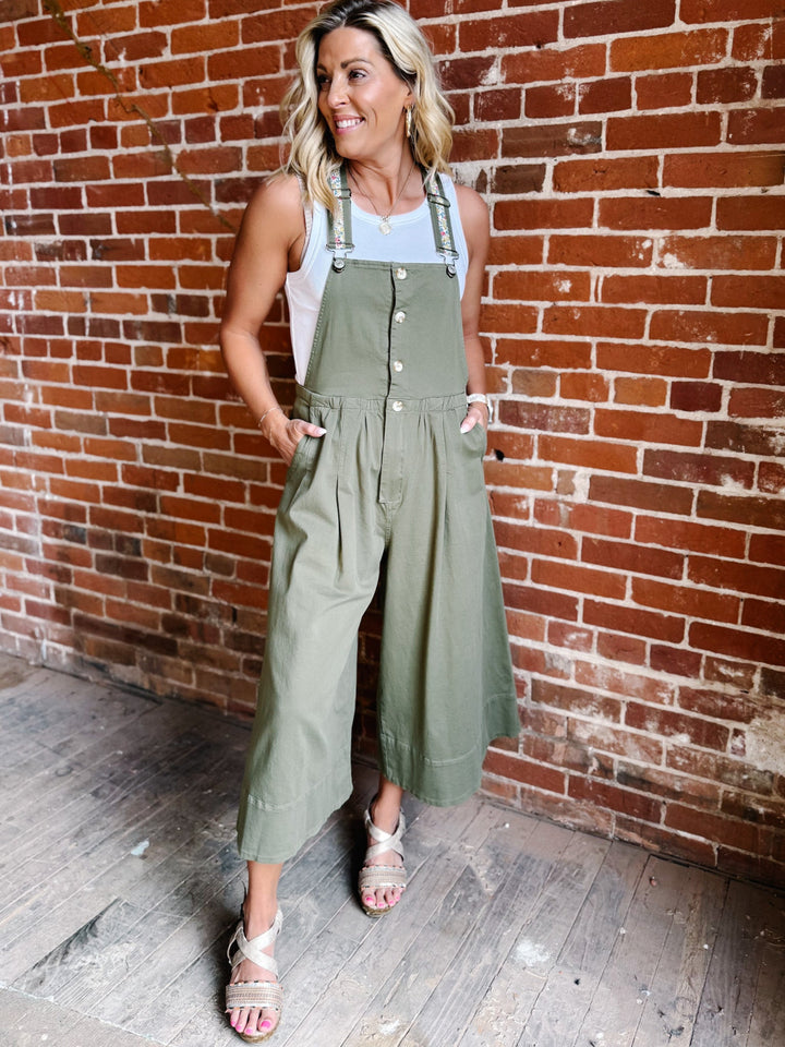 The Wildflower Strap Overalls, Dry Herb