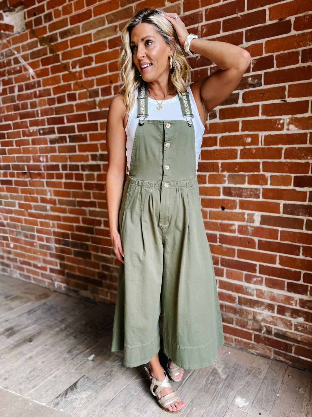 The Wildflower Strap Overalls, Dry Herb