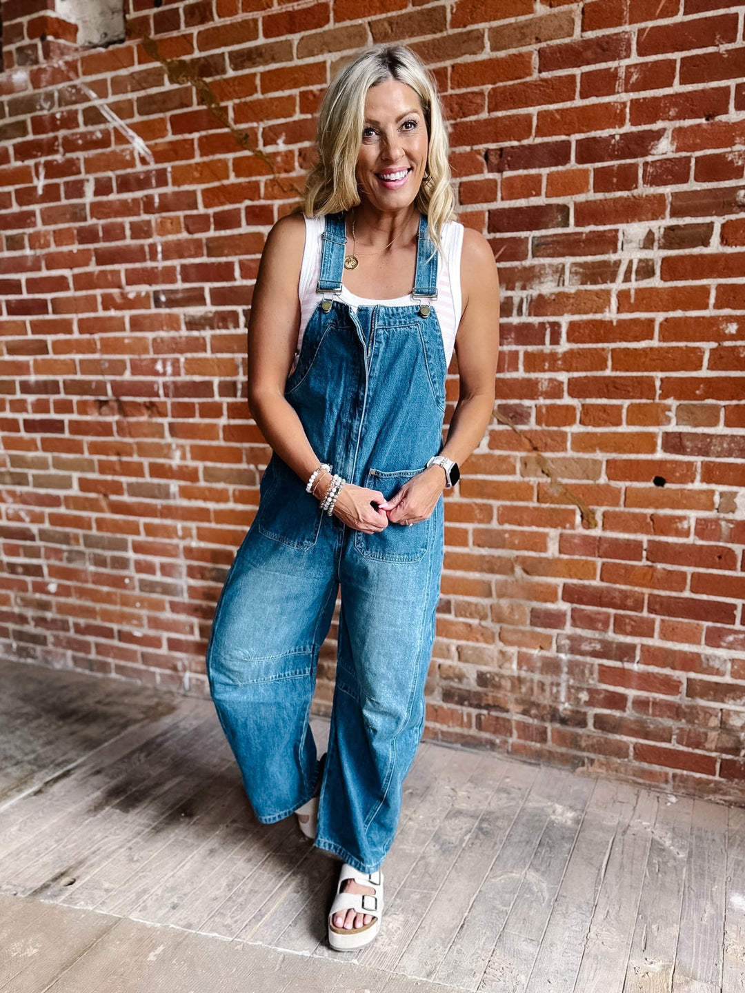 The Worn In Barrel Denim Overalls, Medium Wash