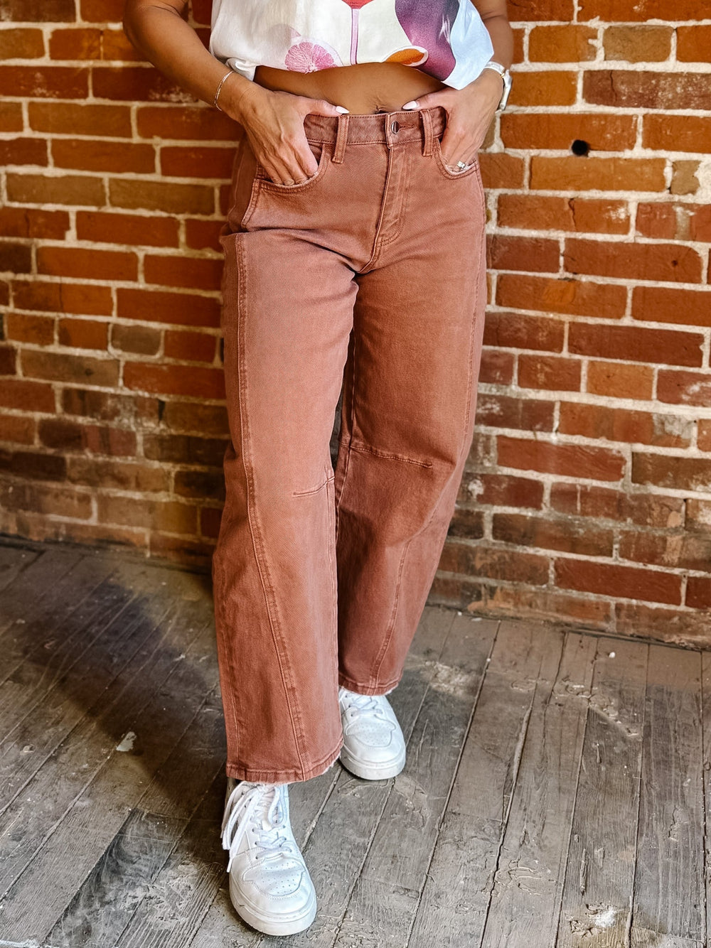 The Copper Curve Barrel Jeans, Copper