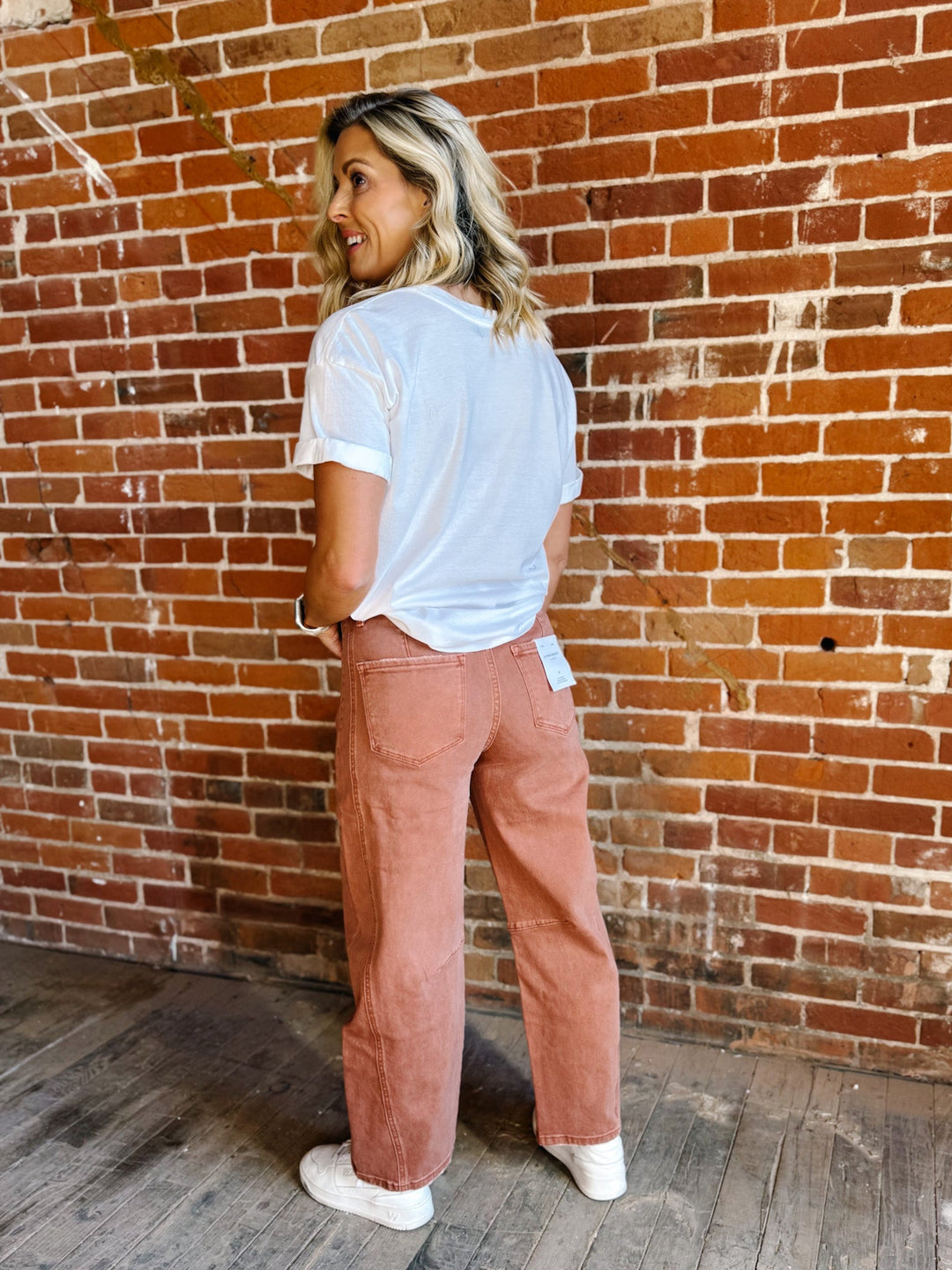 The Copper Curve Barrel Jeans, Copper