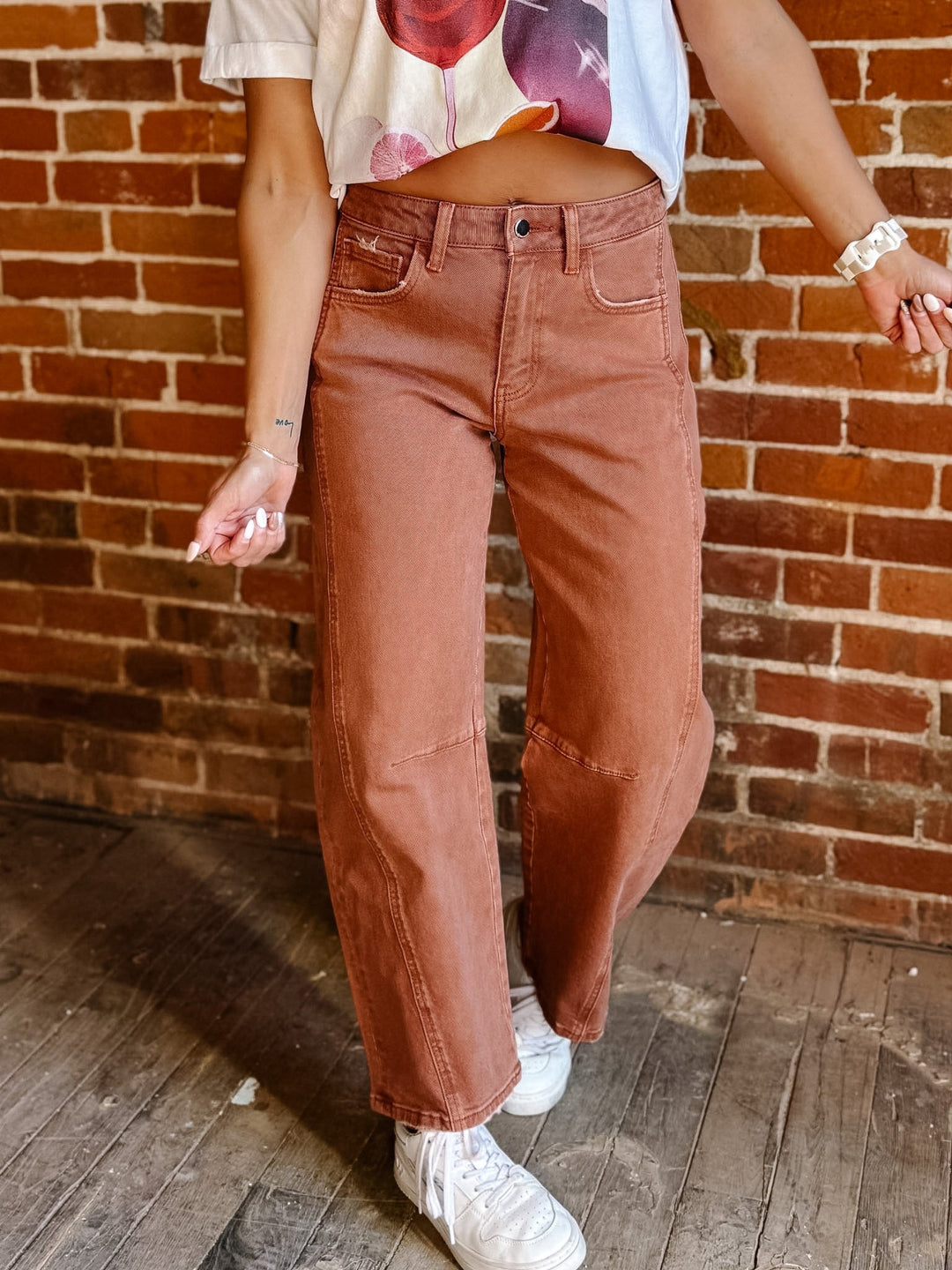 The Copper Curve Barrel Jeans, Copper