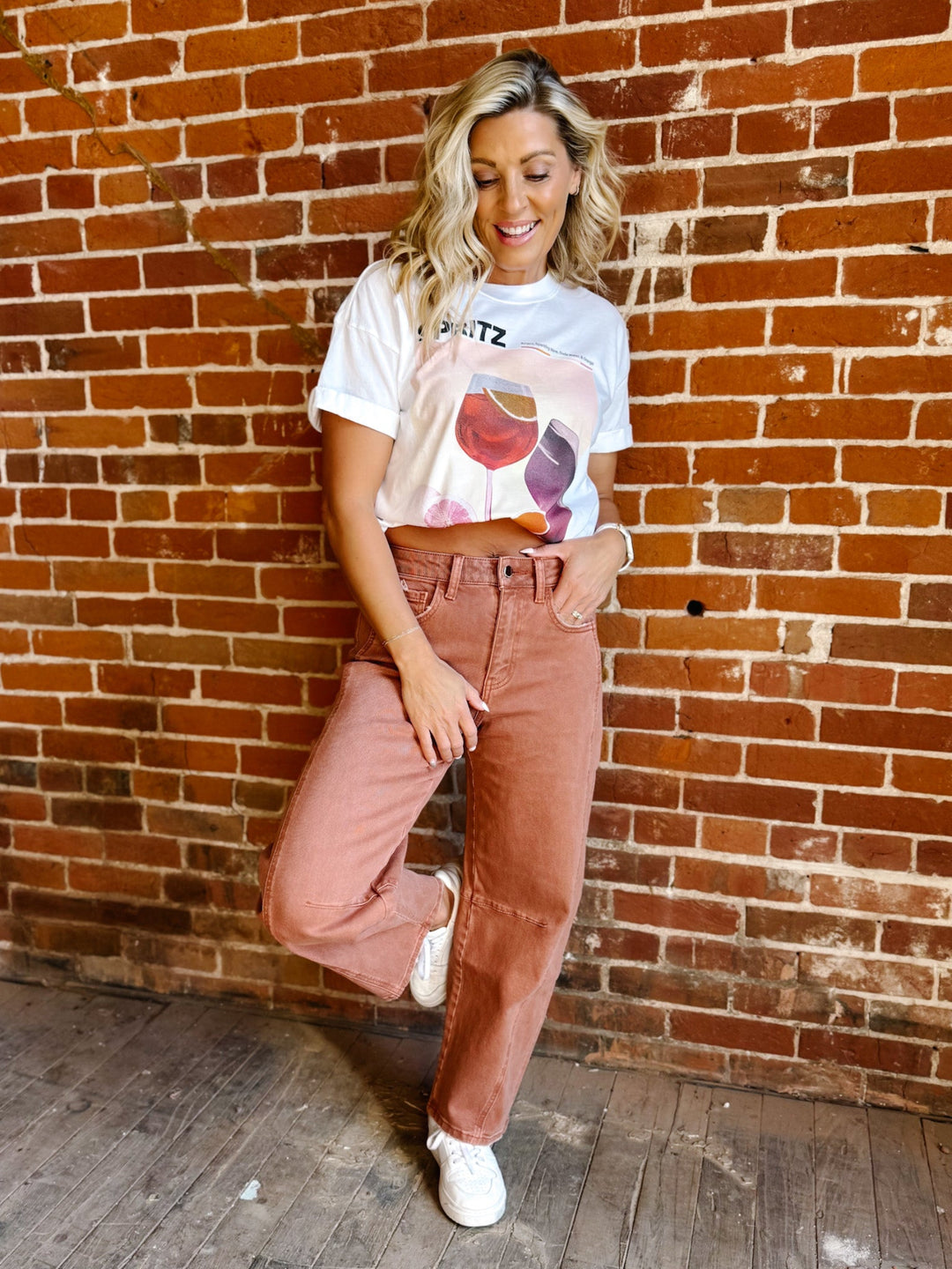 The Copper Curve Barrel Jeans, Copper
