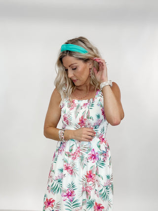 Twist & Texture Top Knot Headband, Teal