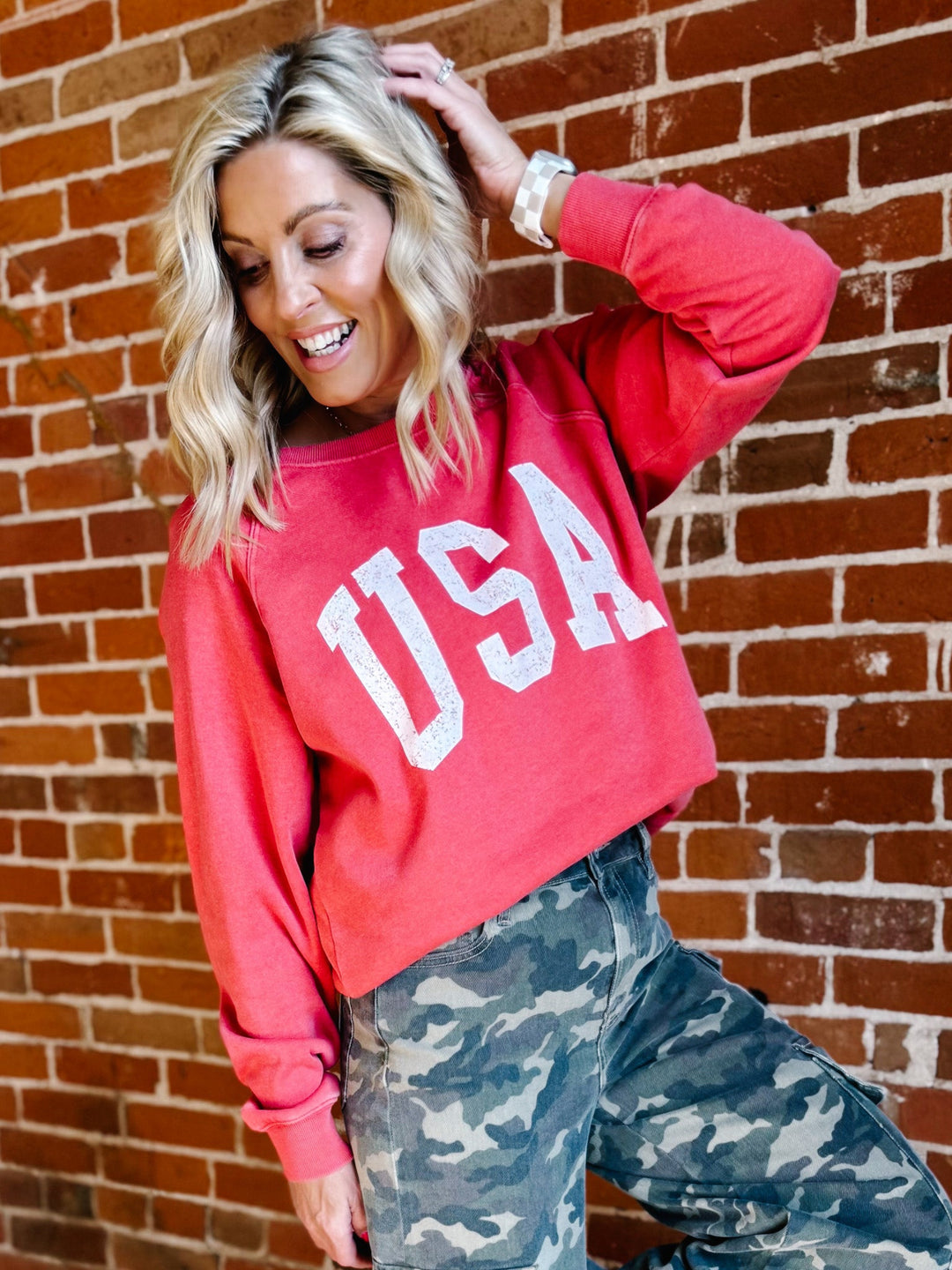 USA Hangout Crew, Washed Red