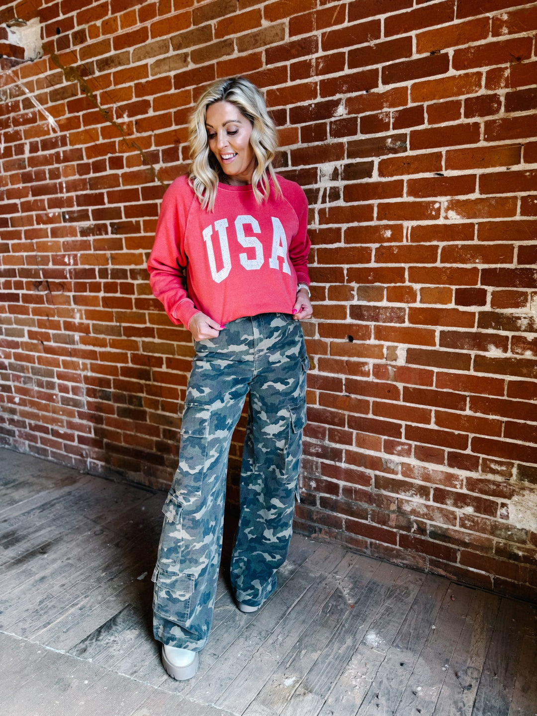 USA Hangout Crew, Washed Red