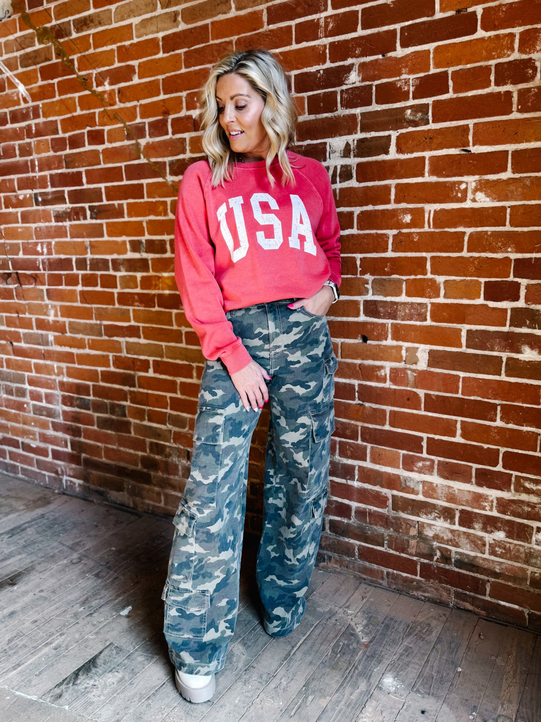 USA Hangout Crew, Washed Red
