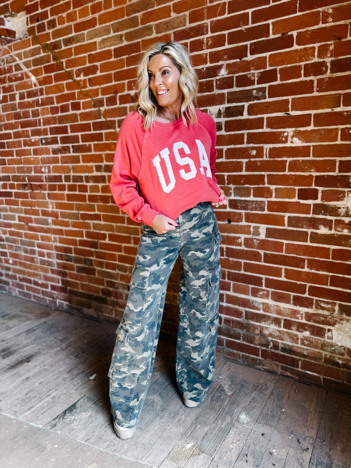 USA Hangout Crew, Washed Red
