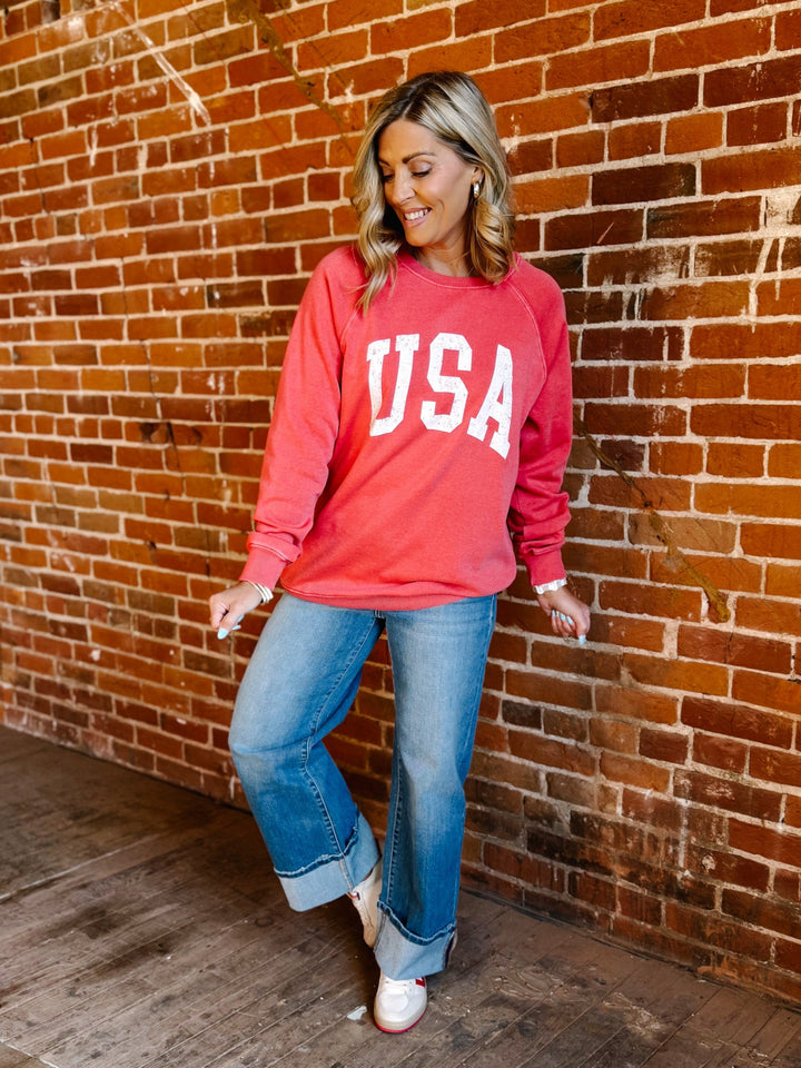 USA Hangout Crew, Washed Red