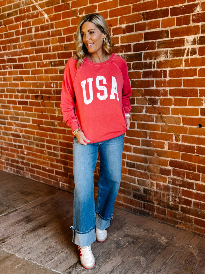 USA Hangout Crew, Washed Red
