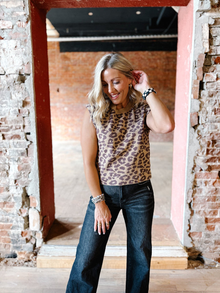 Untamed Charm Knit Top, Leopard