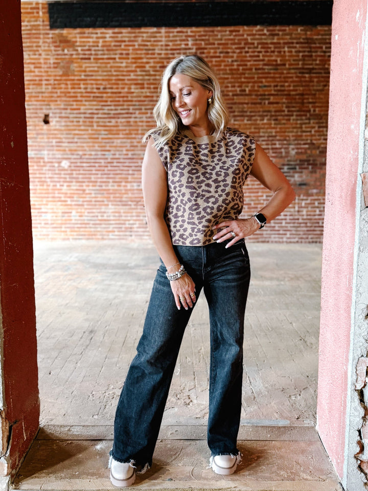Untamed Charm Knit Top, Leopard