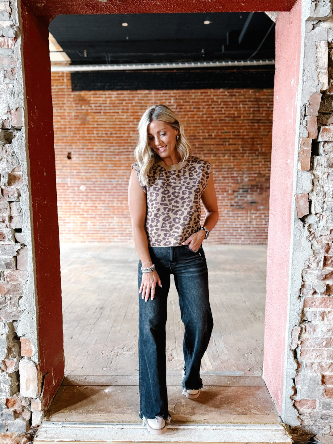 Untamed Charm Knit Top, Leopard