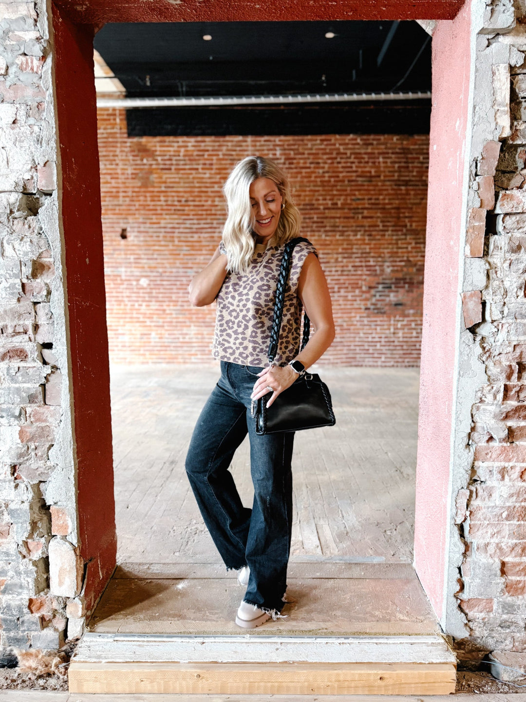 Untamed Charm Knit Top, Leopard