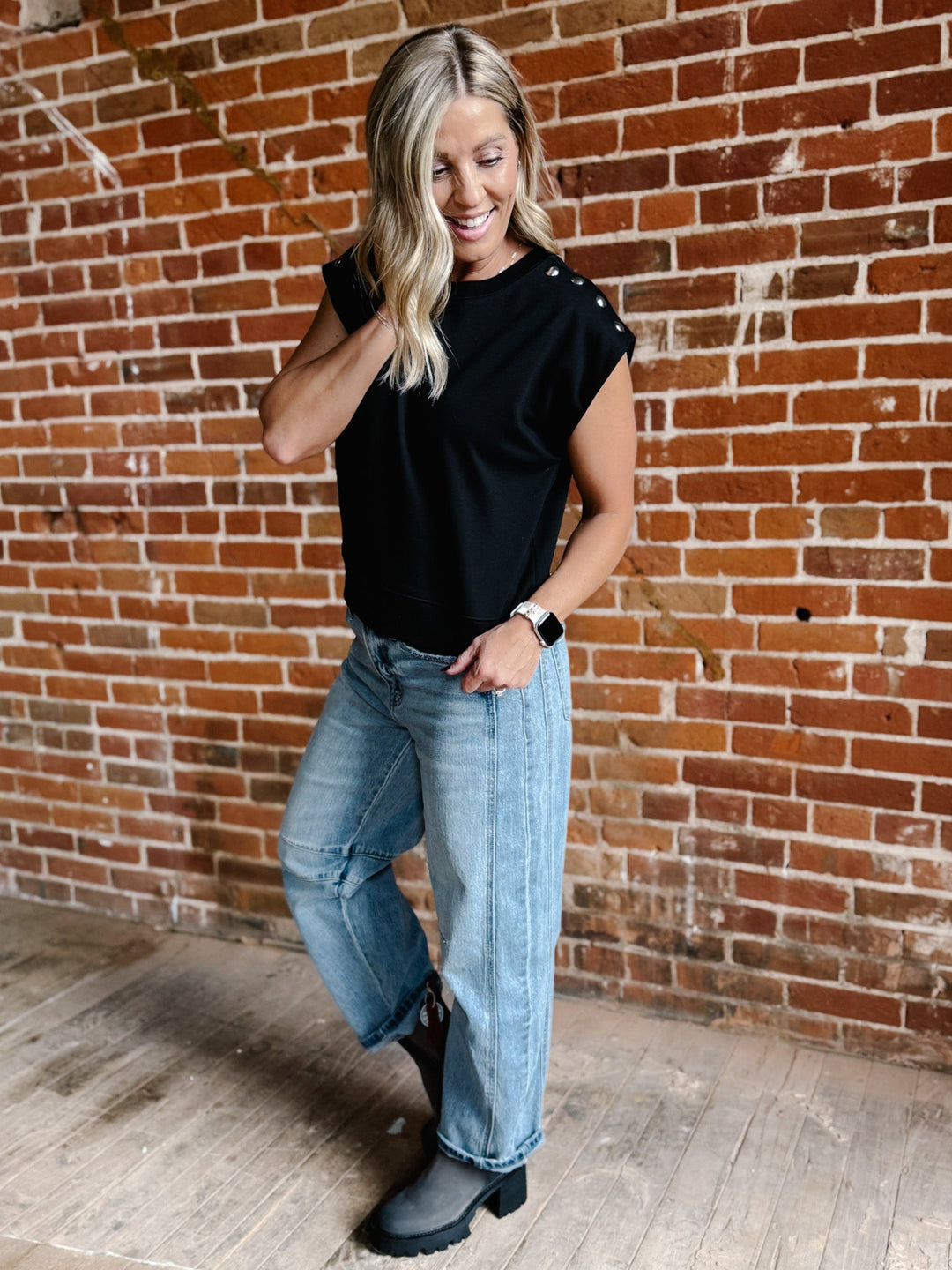 Urban Edge Sleeveless Top, Black