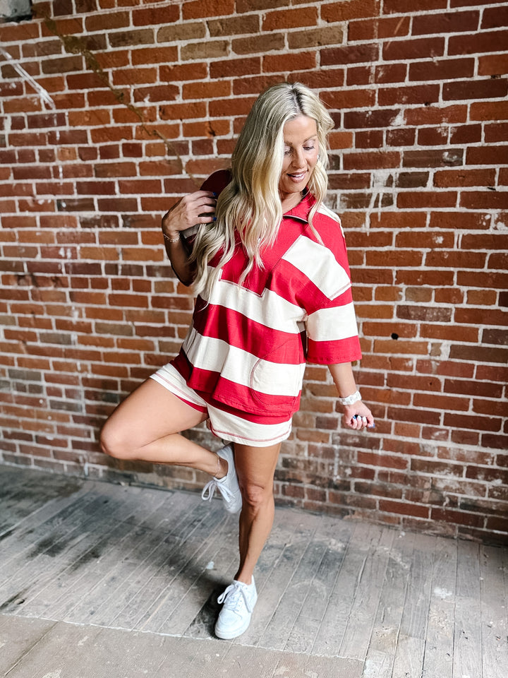 Varsity Weekend Cotton Stripe Set