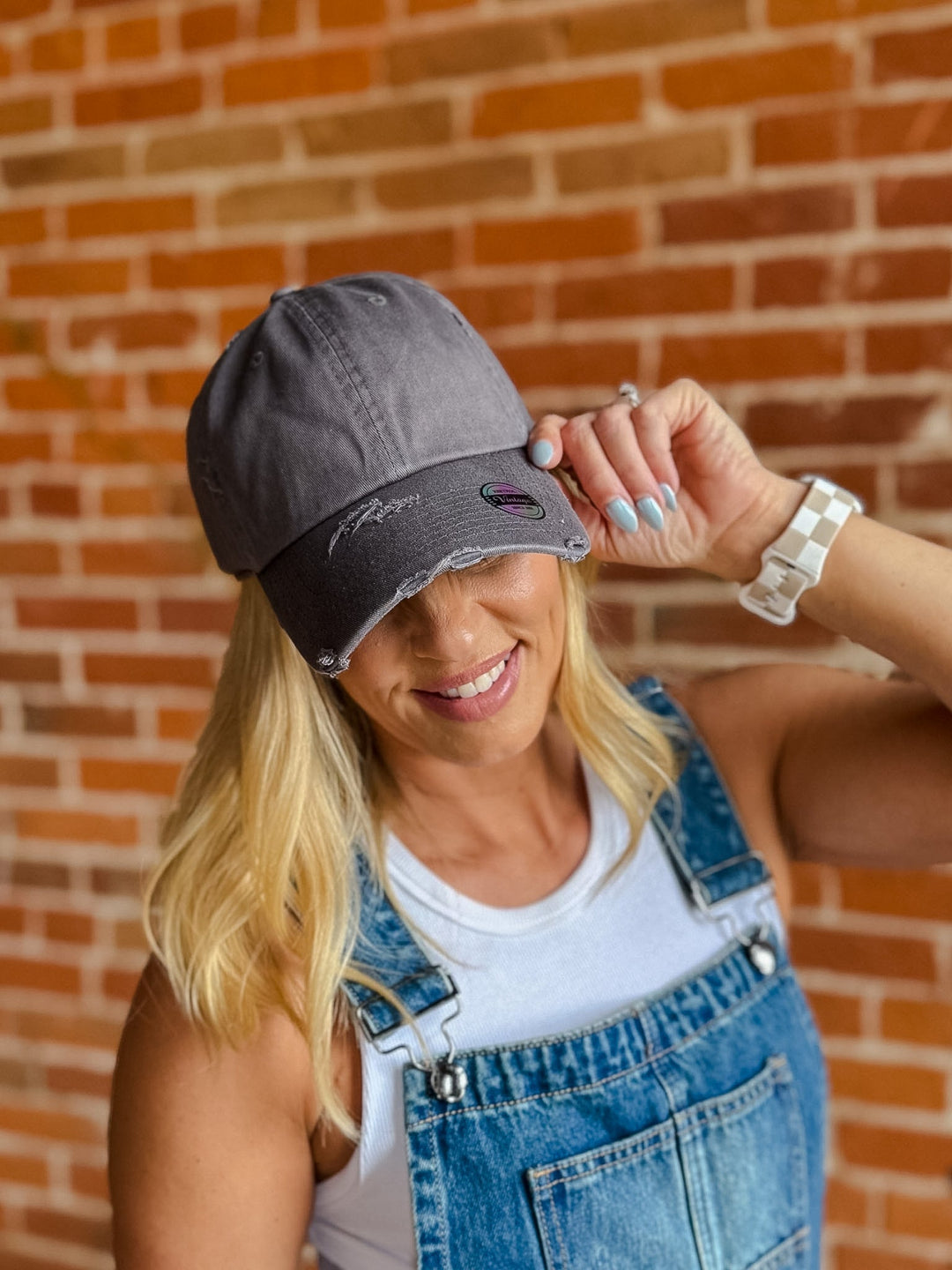 Vintage Distressed Hat, Dark Grey