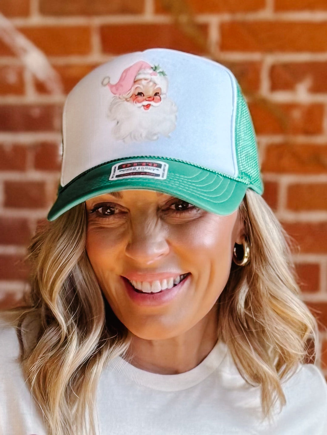 Vintage Santa Trucker Hat, Green