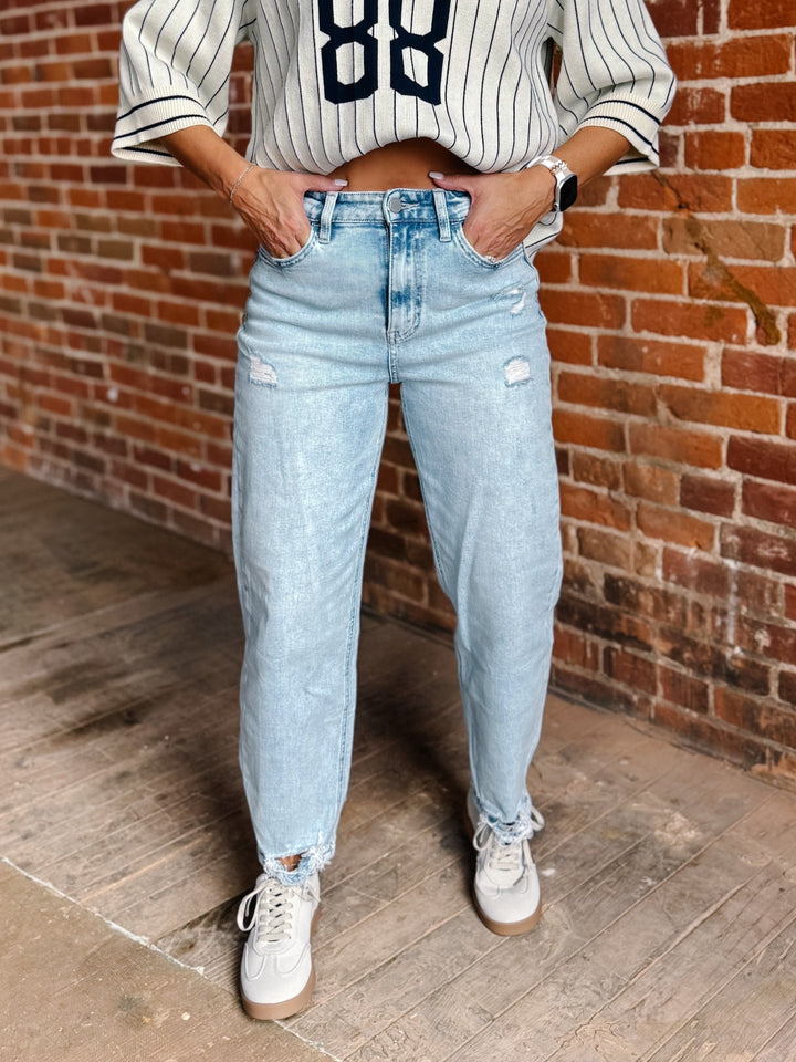 Walker Super High Barrel Jean, Light Wash