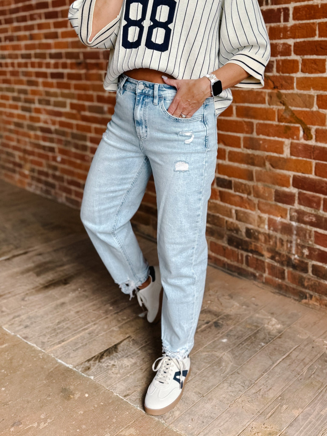 Walker Super High Barrel Jean, Light Wash