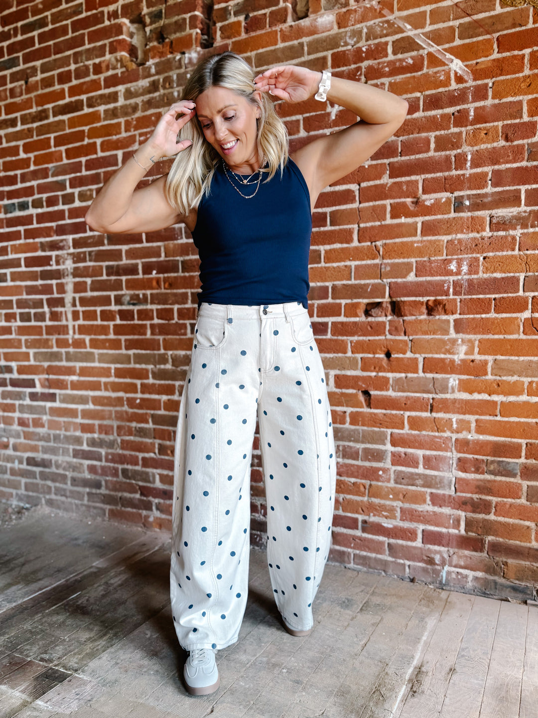 Way of Life Ribbed Tank, Navy