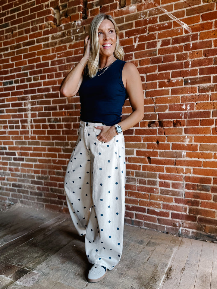 Way of Life Ribbed Tank, Navy