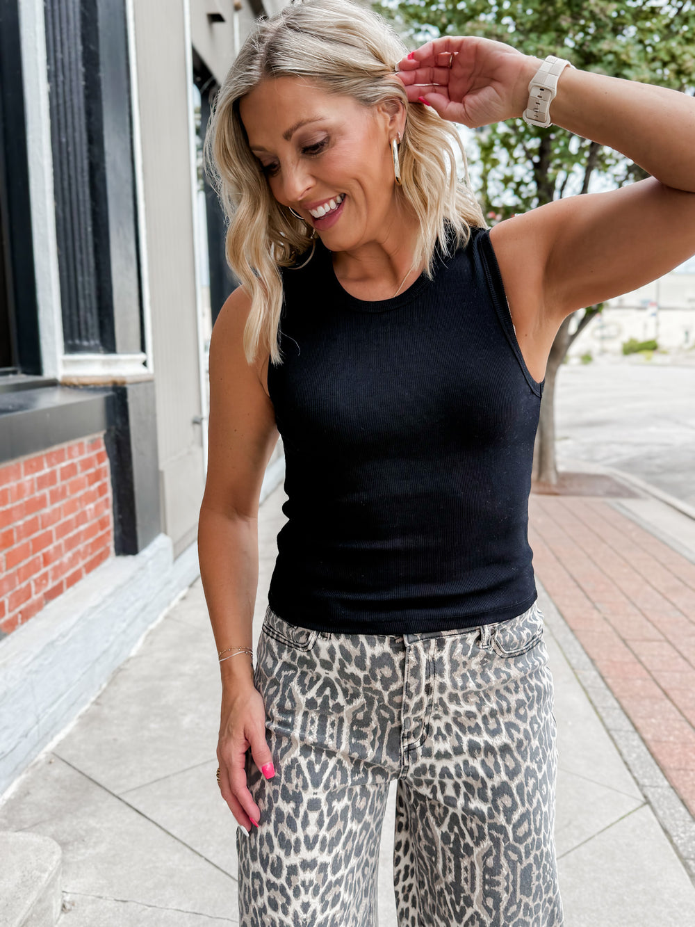 Way of Life Ribbed Tank, Black