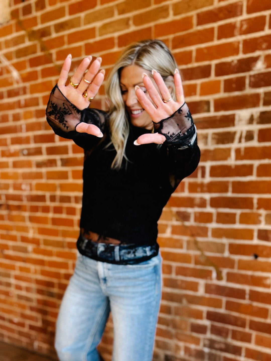 Whisperlight Sheer Mesh Top, Black