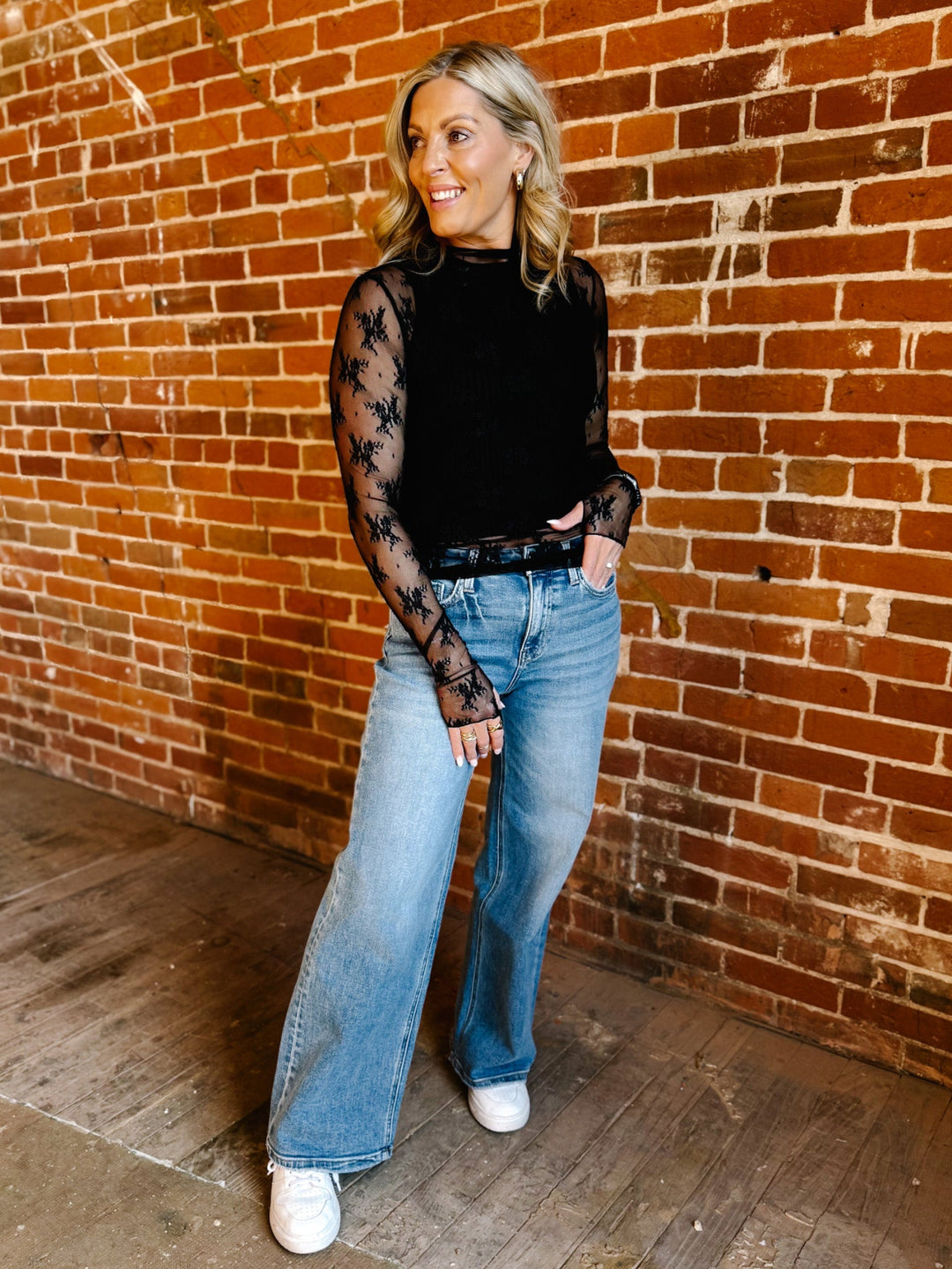 Whisperlight Sheer Mesh Top, Black