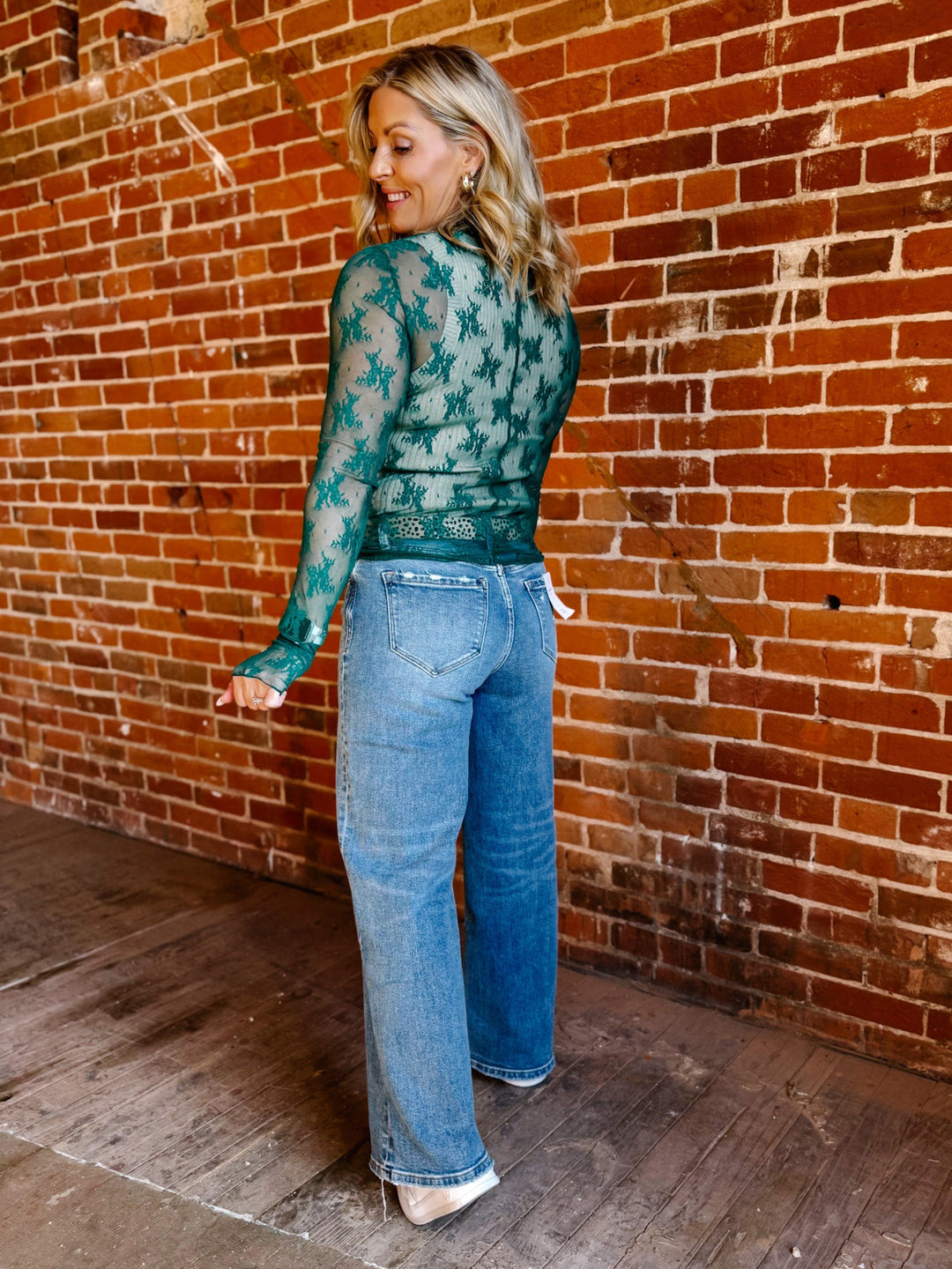 Whisperlight Sheer Mesh Top, Emerald