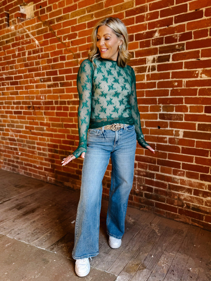 Whisperlight Sheer Mesh Top, Emerald