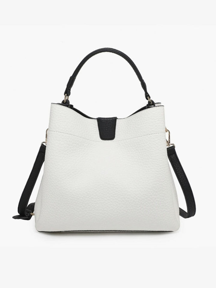 The Tati Satchel, White/Black