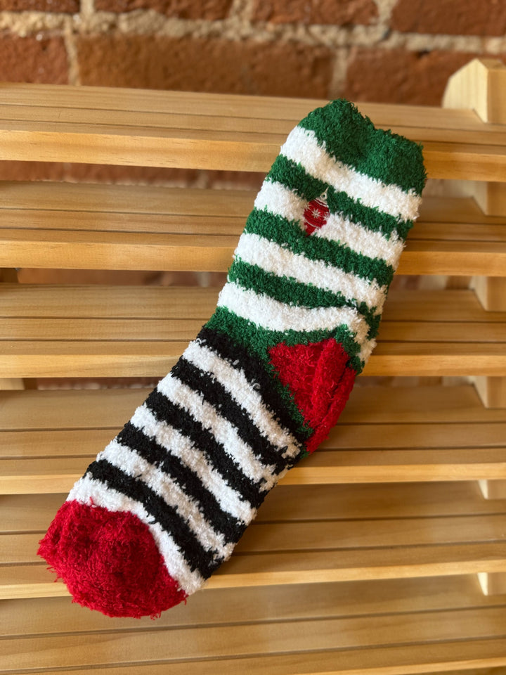 White/Green/Black Stripe Ornament Embroidered