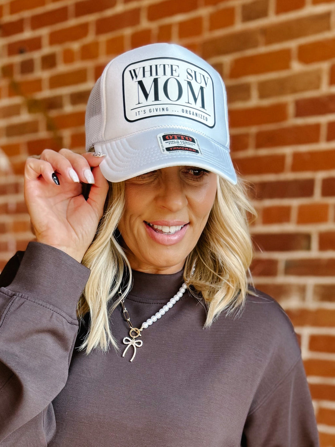White SUV Mom Trucker Hat, White