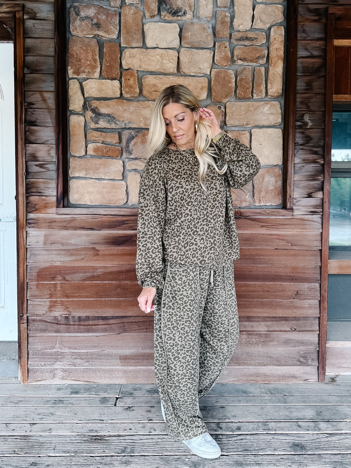 Wild About Comfort Leopard French Terry Sweatshirt