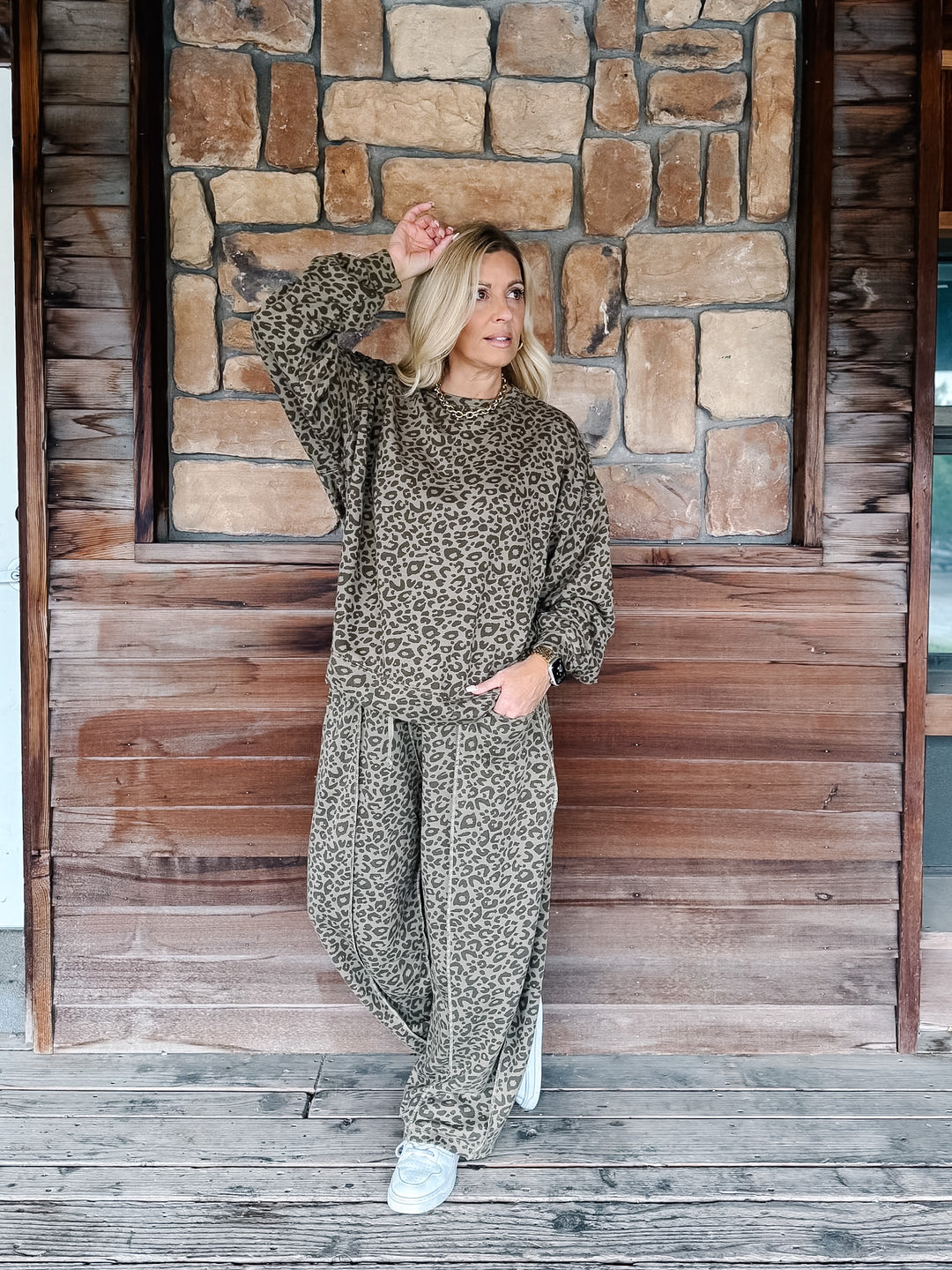 Wild About Comfort Leopard French Terry Sweatshirt