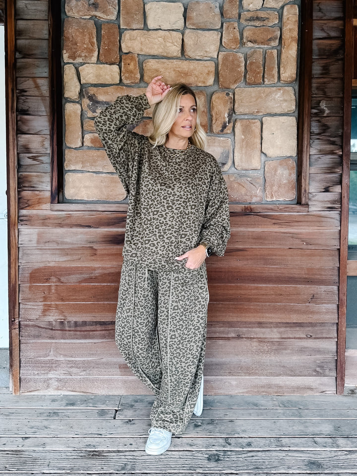 Wild About Comfort Leopard French Terry Sweatshirt