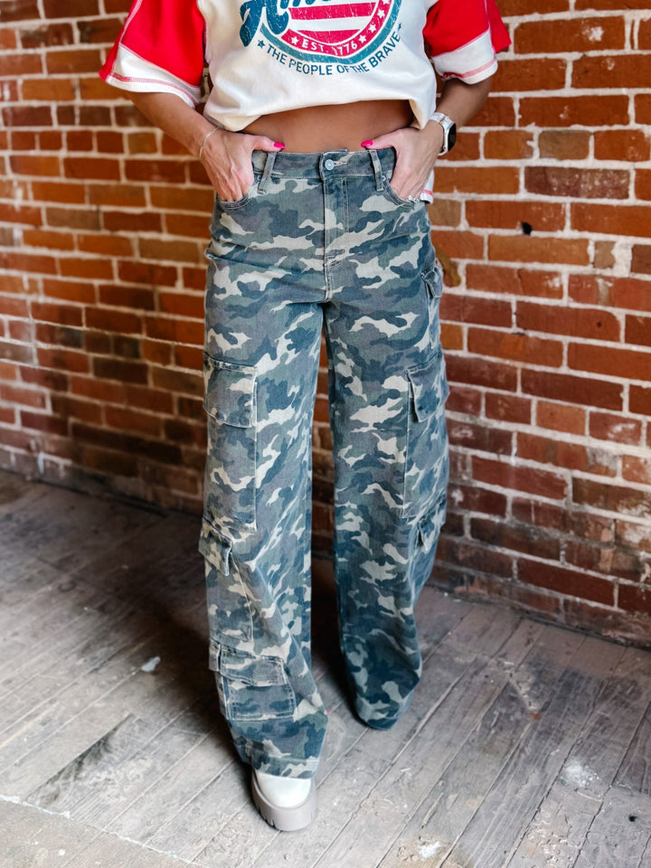 Wild Utility Camo Cargo Denim