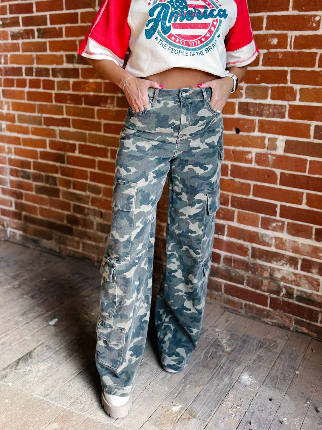 Wild Utility Camo Cargo Denim
