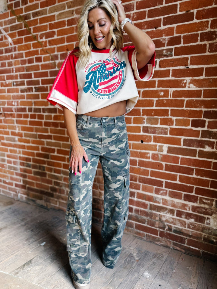 Wild Utility Camo Cargo Denim