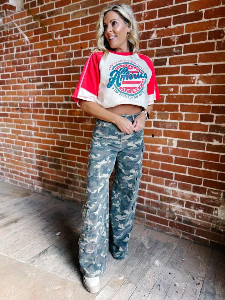 Wild Utility Camo Cargo Denim