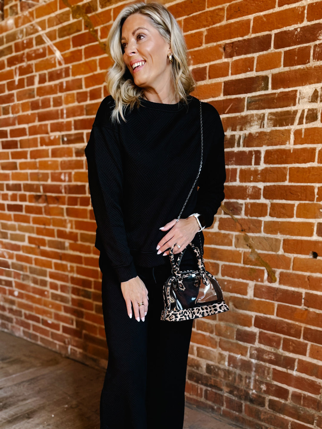 Wild Streak Clear Tote, Khaki Leopard