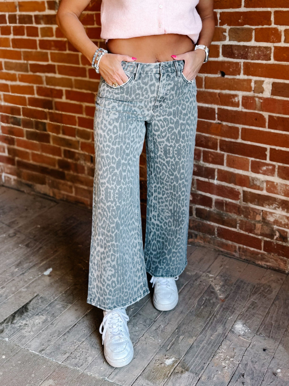 Wildcard Grey Crop Jeans, Grey Leopard