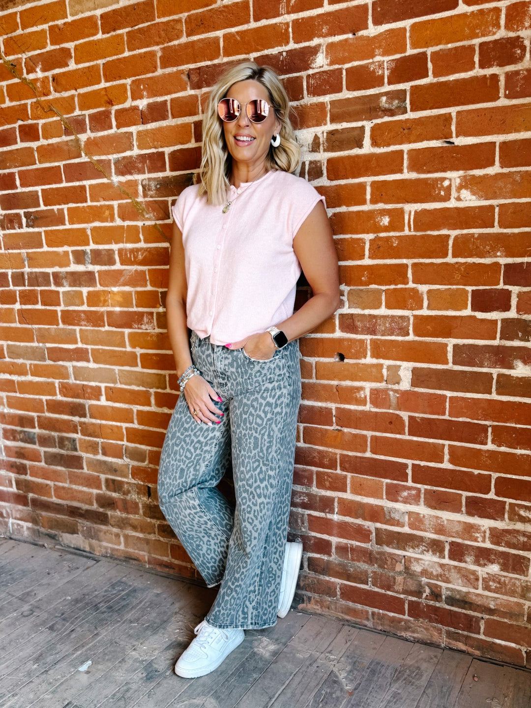 Wildcard Grey Crop Jeans, Grey Leopard