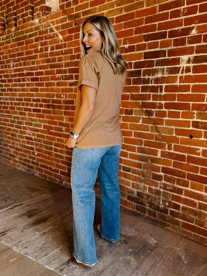 Yellowstone Bison Boyfriend Graphic Tee, Clay