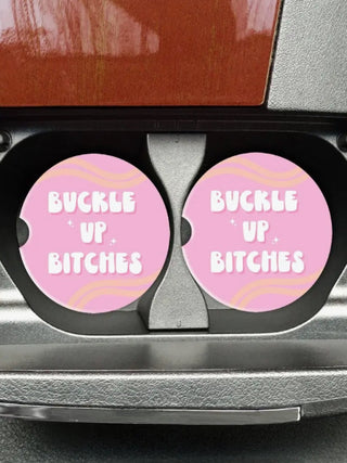 Sandstone Car Coaster Singles, Buckle up Bitches