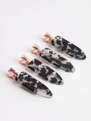 Creaseless 4 Pc Clip Set, Black Terrazzo