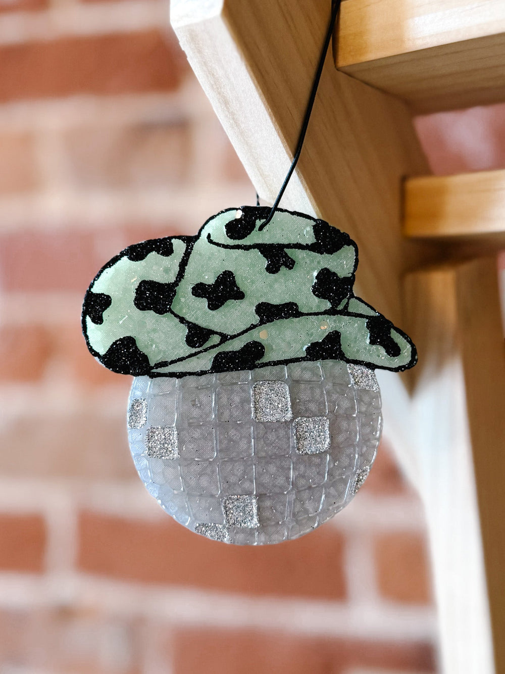 Disco Cowgirl Car Freshie, Green Hat